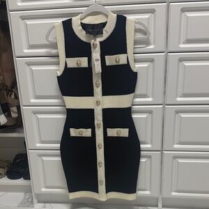 Anthropologie Black and Cream Dress